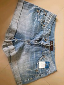 Women Denim Blue Shorts