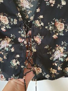 Vintage Lace Up Front Blouse /top