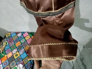 Brown Satin Salwar Suit