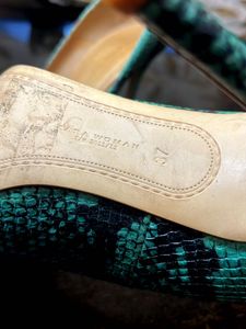 Green and Black Snake print Heels