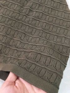 Textured Olive Halter Top