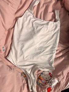 White Sleeveless Bodysuit