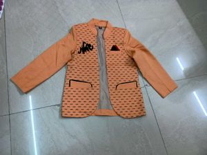 Orange Patterned Blazer