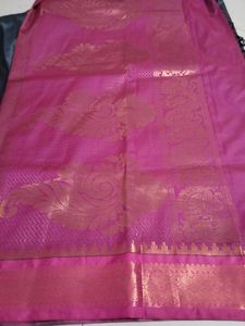 Dark cement soft silk saree