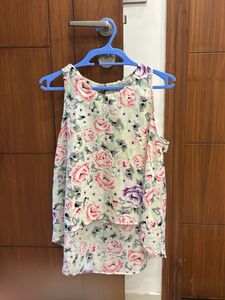 Floral High-Low Tank Top