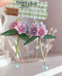 Hydrangea Blooms Hoop Earrings
