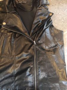 Chic Black faux leather Vest