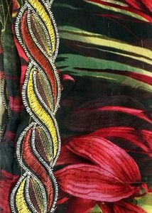 Floral Print Saree with Embellished Border