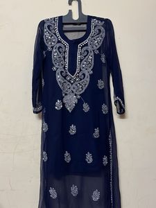 Elegant Blue Embroidered Kurta