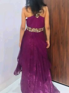 Elegant Purple Embellished Gown