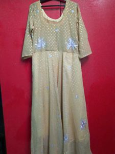 Cream Long Ethnic Gown