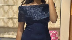 NAVY BLUE MINI DRESS- Size - S