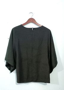 Black V Neck Kimono Top