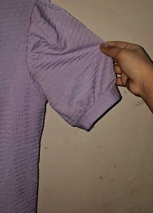 Lilac Textured Button-Down Top
