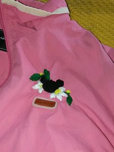 Cute Pink Embroidered Jacket