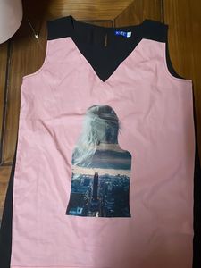 Black And Pink Long Top Western❤️