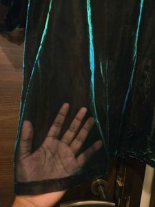 H&amp;M Sheer Metallic Green Top