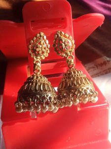 Golden Jhumka Earrings