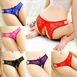 Blue Lace Keyhole Panty