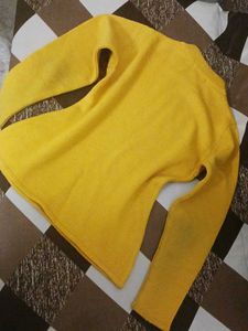 Yellow Knit Pullover Sweater