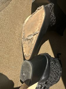 Zara Leather Woven Ankle Boots