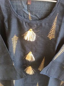 Black &amp; Gold Kurta-Sharara Set