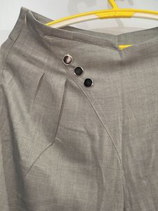 Wide Leg Trousers with Button Detail
