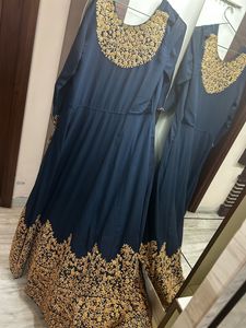 Long Anarkali Gown With A Set Of Earings For Free