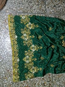 Green Silk Suit Set With Dupatta