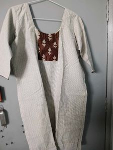 new Women White Kurta with dupatta