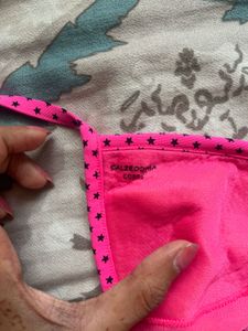 Pink Polka Dot Bikini Top