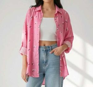 oversized pink Shirt