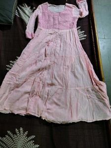 Mustard Yellow And Pink A-Line Dress(3)