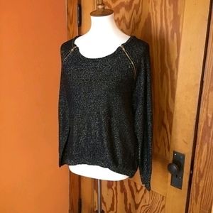 Black And Gold Slouchy Sweater Top🫠