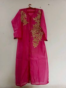 Pink Embroidered Kurta