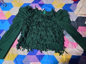 Green Fringe Top