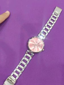 Fenix Women&#39;s Silver &amp; Pink Watch
