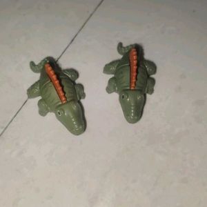 Vintage Alligator Toy Set Of 2
