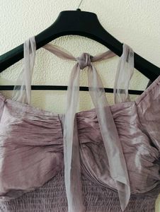 Dusty Lavender Off-Shoulder Dress