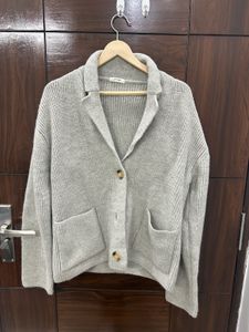 loose fit Grey  Knit Cardigan