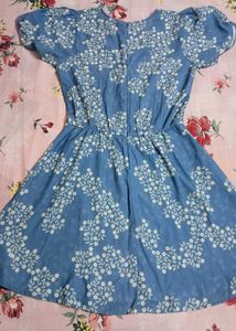 SASSAFRAS Floral Print A-Line Dress