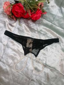 Black Lace Pearl G-String