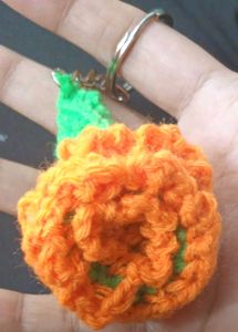 Crochet Pumpkin Keychain
