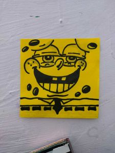 SpongeBob Drawing On Sticky notes Aesthetic