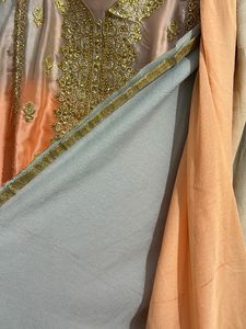 Beautiful Embroidery Double Shade Suit With Duppt