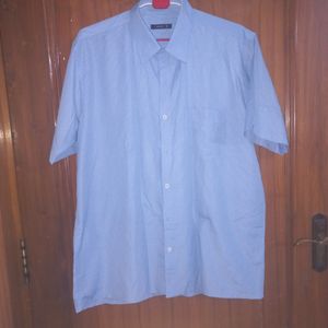 Light Blue Colour Rich Look Half Sleeve Shirt