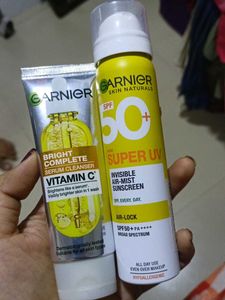 Garnier Vit C Facewash And Suncreen Spray