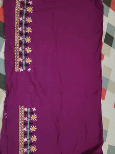 Beautiful Embroidered Purple Color Blouse Piece