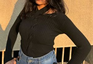 Cider Black Cut-out Top