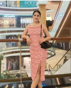 Pink Print Slip Dress